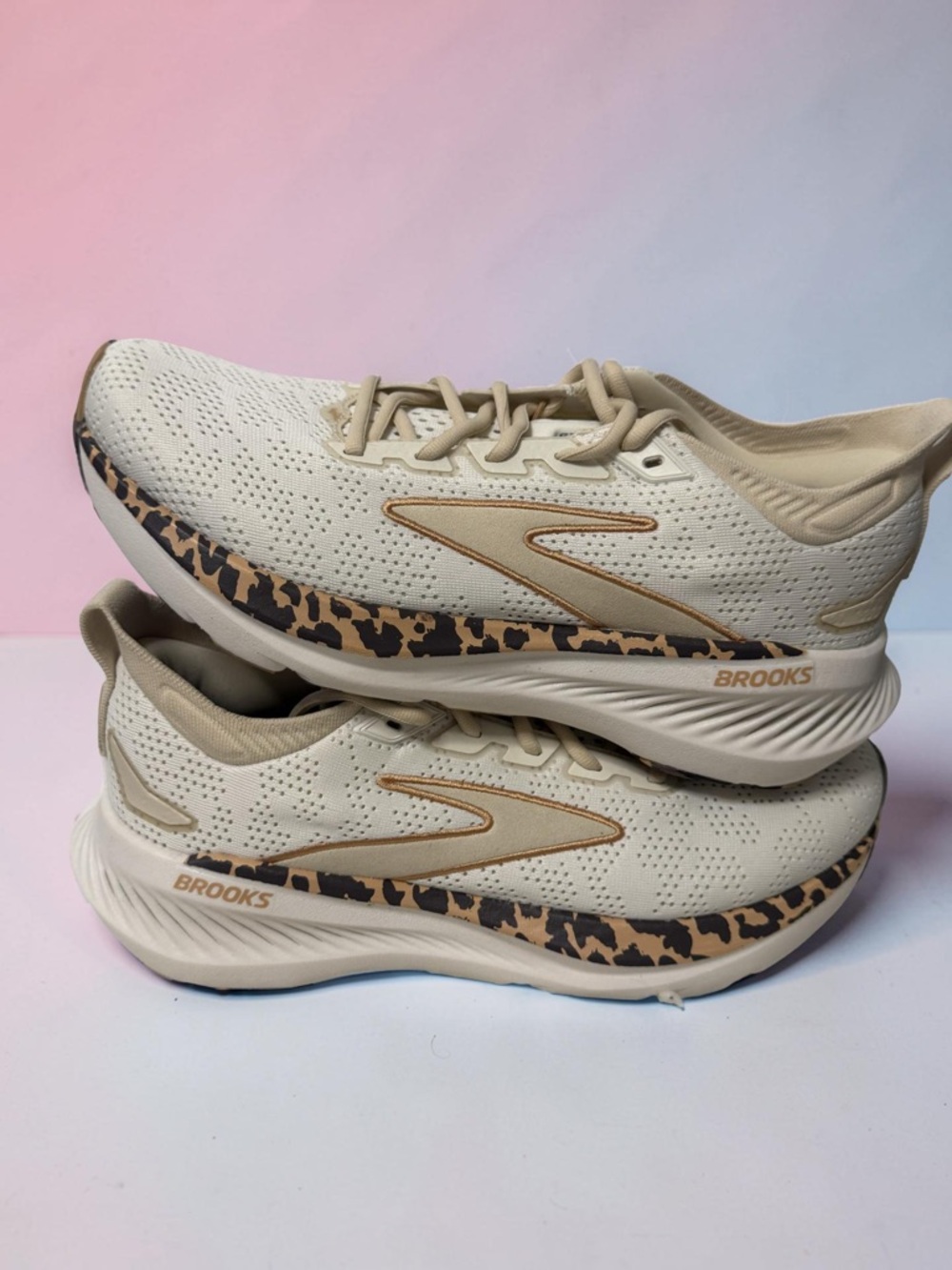 Brooks Women’s Running Shoes - Beige with Leopard Accent - Picture 3 of 8